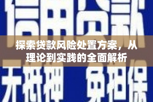 东引探索贷款风险处置方案，从理论到实践的全面解析