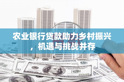 东引农业银行贷款助力乡村振兴，机遇与挑战并存